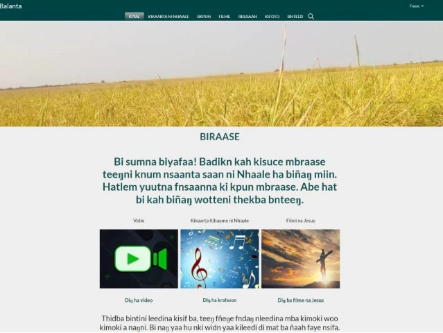 Website Balanta página inicial