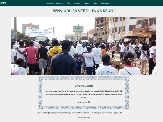 Website Kriol página inicial