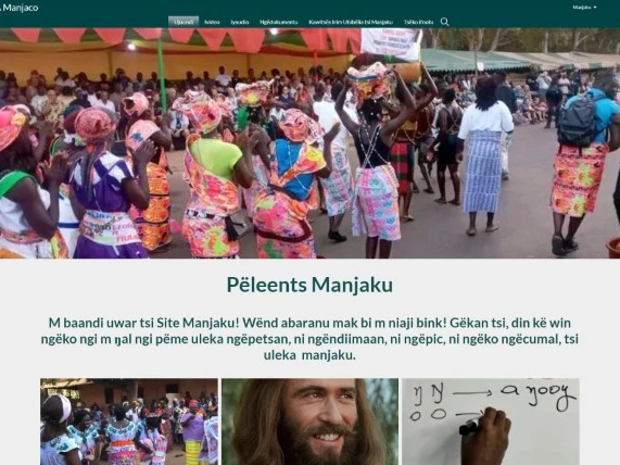 Website Manjaco página inicial